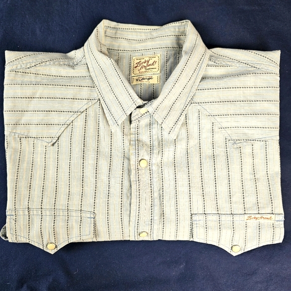 XL Lucky Brand Pearl Snap Shirt - Picture 2 of 5